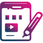 icona per sviluppo blocknotes con penna