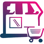 icona composta da un negozio e un carrello